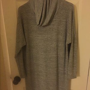 Marled gray sweater dress